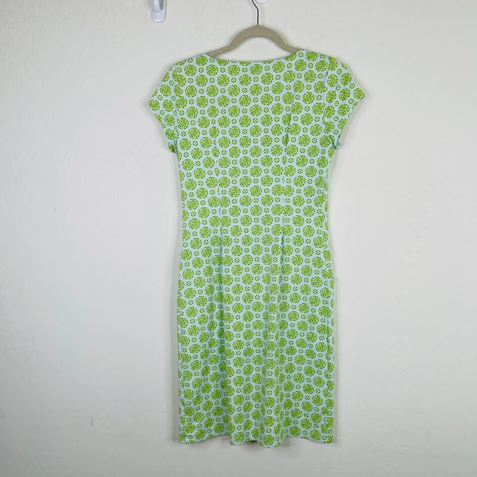 VETEMENTS Abito tubino donna J McLaughlin Catalina in tessuto taglia S verde floreale resort mini