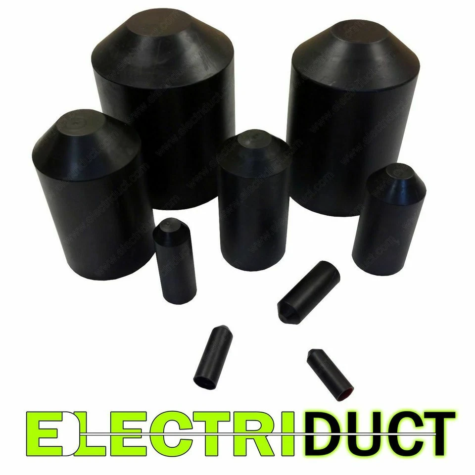 Electriduct Heat Shrink End Caps Adhesive Glue Lined - 3/8" to 5" Size Options