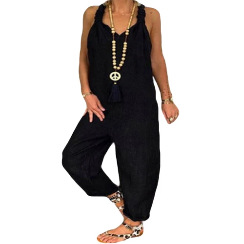 S-5XL tuta donna casual ampia moda salopette tuta da gioco pantaloni salopette - Foto 7 di 30