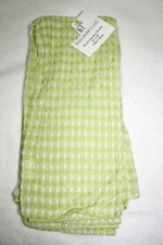NWT Household Trends Lime Green Checkered Kitchen Towels - Set of 3