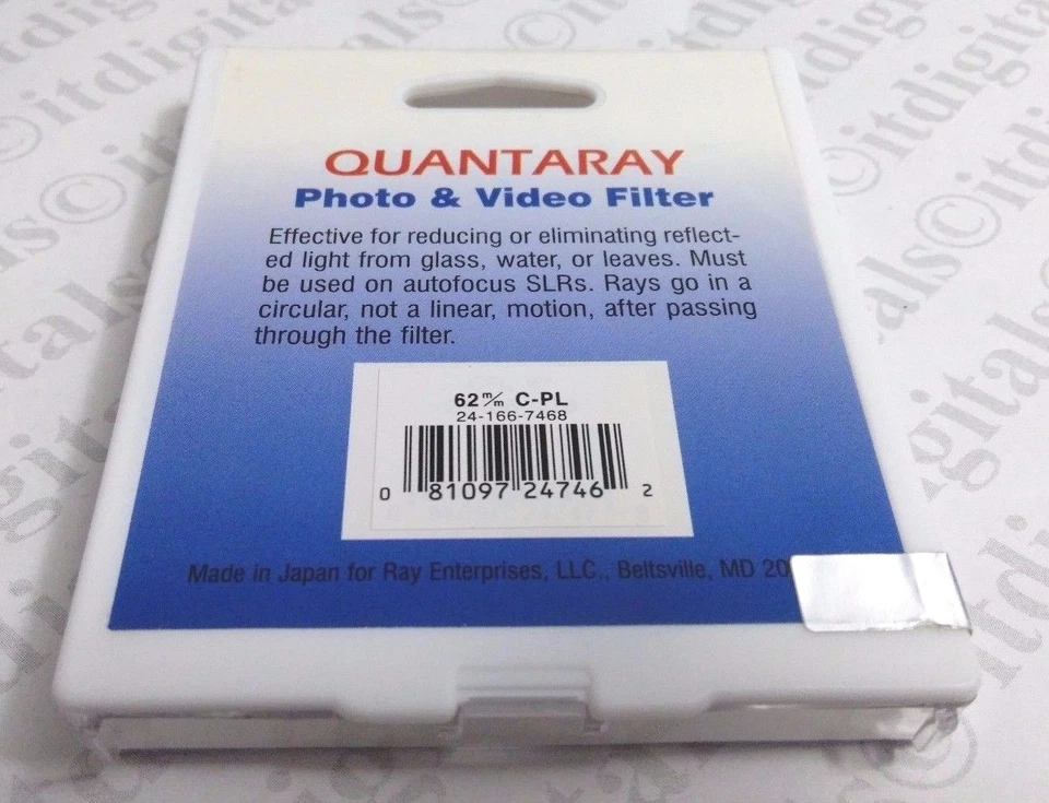 Japan Made 62mm CIRCULAR POLARIZER Lens FILTER CPL 62 mm PL-CIR Quantaray Japan - Image 2 of 3