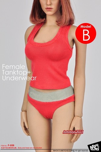 1/6 rote Weste Top Unterwäsche Shorts Set Kleidung passt 12 Zoll weiblich PH TBL Figur Körper - Bild 4 von 6