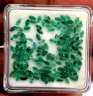 Natural Brazilian Emerald Marquise Cut Gemstone Lot 128 Pcs 1.50*3 MM 5 CT