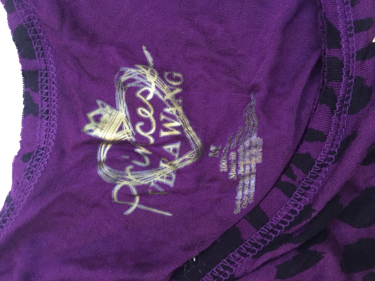 その他 VANILLA GAL LEOPARD ver Princess Vera Wang Purple Animal Print Metallic Gold Top
