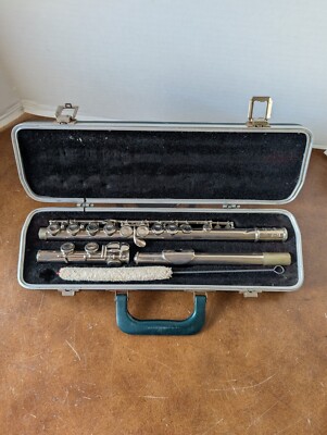 VINTAGE BUNDY SELMER FLUTE WITH CASE Nickel 1970s