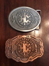 1 Bronze 1982 & 1 Silver 1983 Hy Capacity Ltd Edition Belt Buckle-Humboldt IA B2