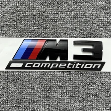 Gloss Black G80 M3 M Competition Trunk Badge For BMW M3 Sport Emblem NEW