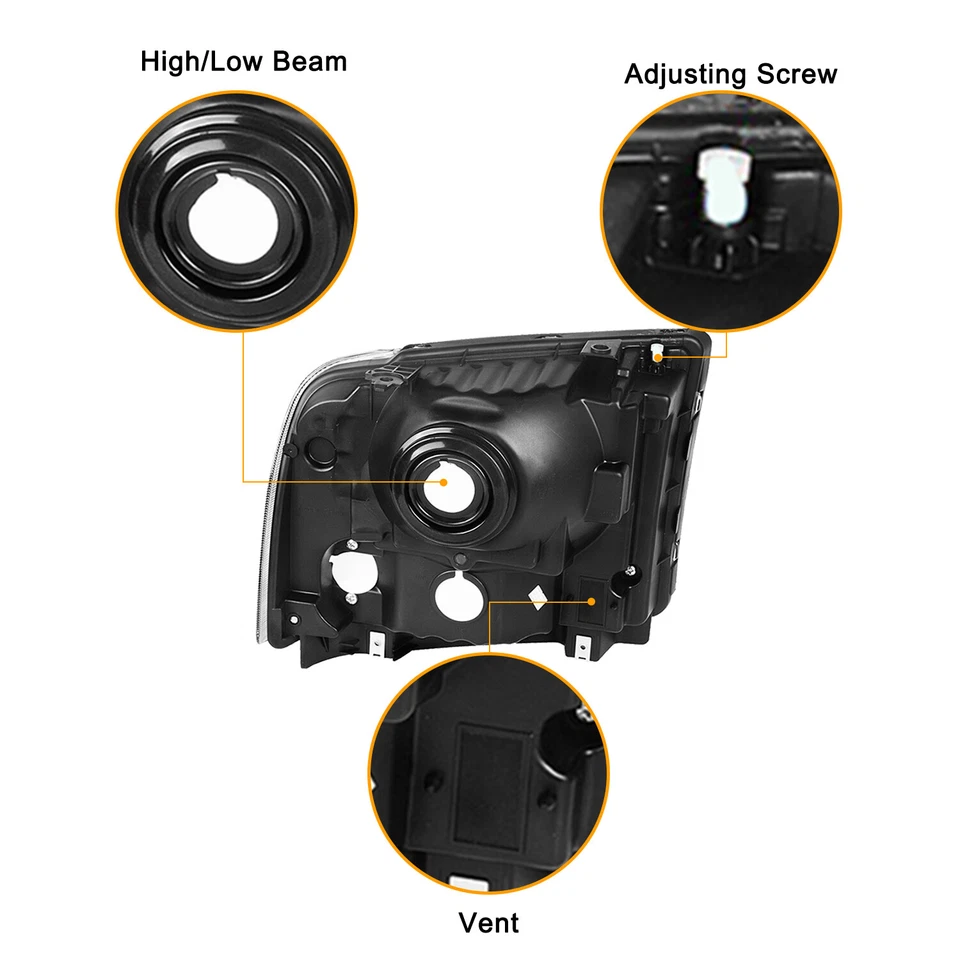 Par de faros negros Super Duty Fit 2005-2007 Ford F250 F350 F450 F550 Foto 2 de 4