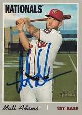 MATT ADAMS SIGNED AUTO'D 2019 TOPPS HERITAGE CARD #618 ST LOUIS CARDINALS