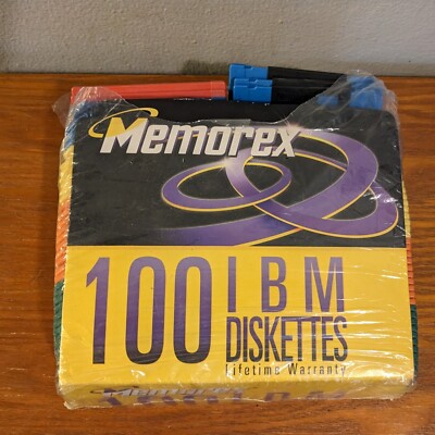 76 Vtg Memorex 3.5'' High Density Formatted IBM Compatible Diskette New Open Pack