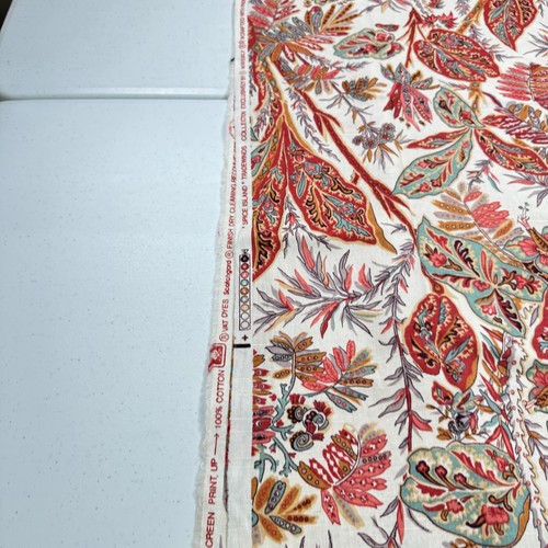 waverly upholstery fabric floral red cotton 51x91 2.5 yard spice island - Picture 5 of 14