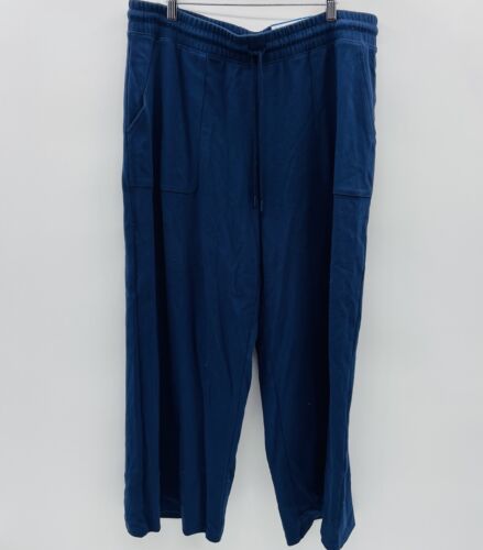 On 34th Womens Size XL Pull On Drawstring Waist Wide-Leg Sweatpants in Blue $40