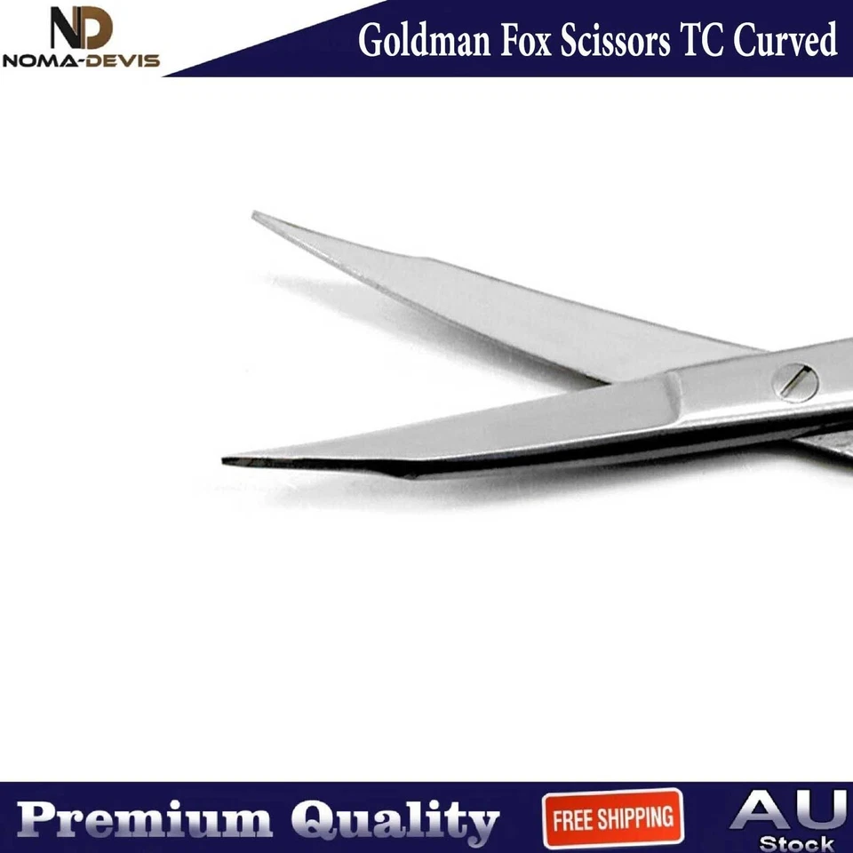 Goldman Fox TC Tijeras Curvas Quirúrgicas Micro Tijeras Punta de Carburo de Tungsteno NUEVO Foto 4 de 4
