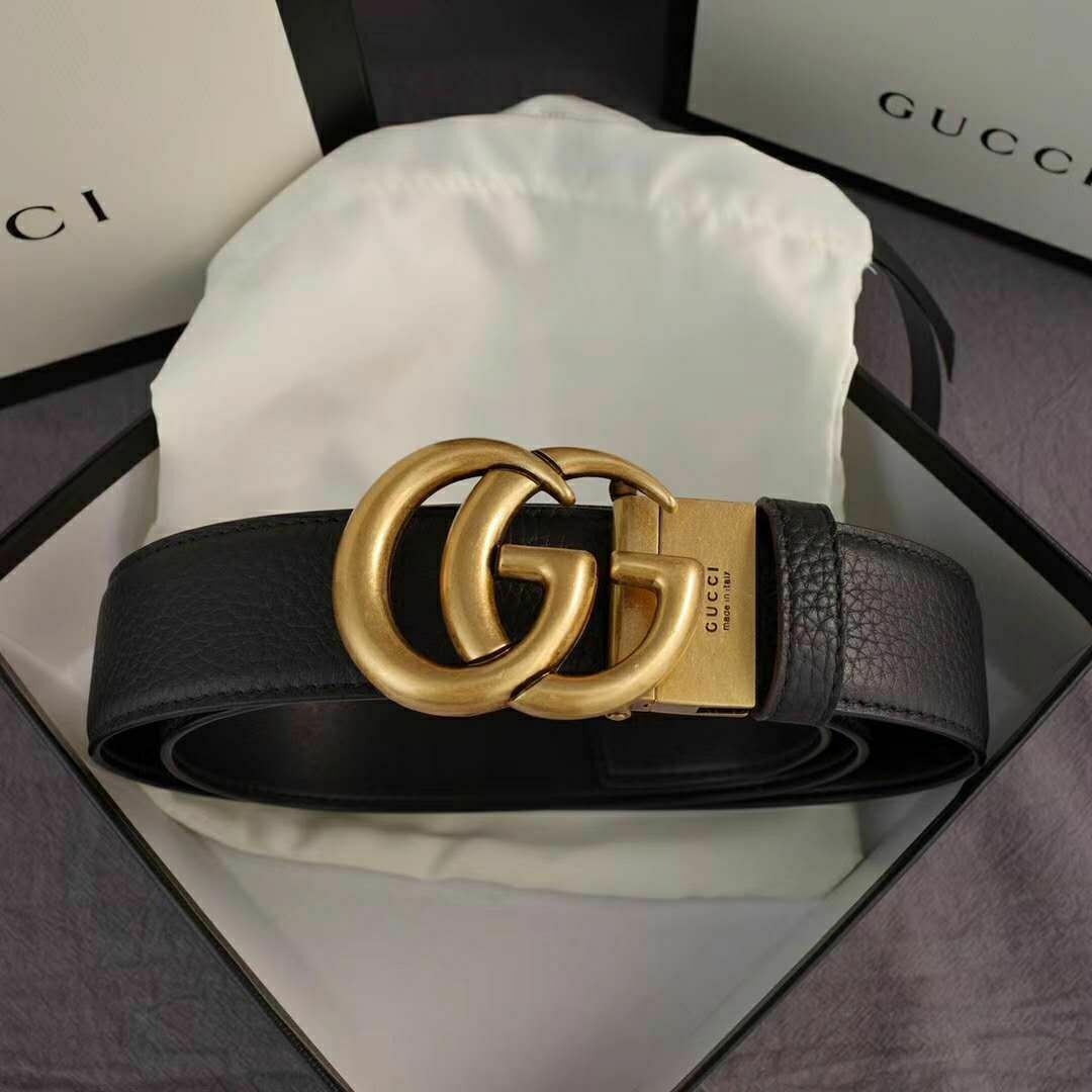 Gucci Belt #GG Buckle Genuine Black 