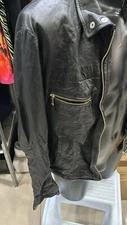 Vipa Leather Jacket Used Man Size 52 Black LLD450