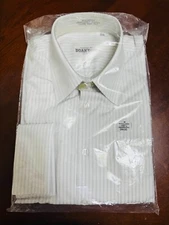 Tailor-Made Light Gray Striped Dress Shirt (Regular Fit, French Cuff)