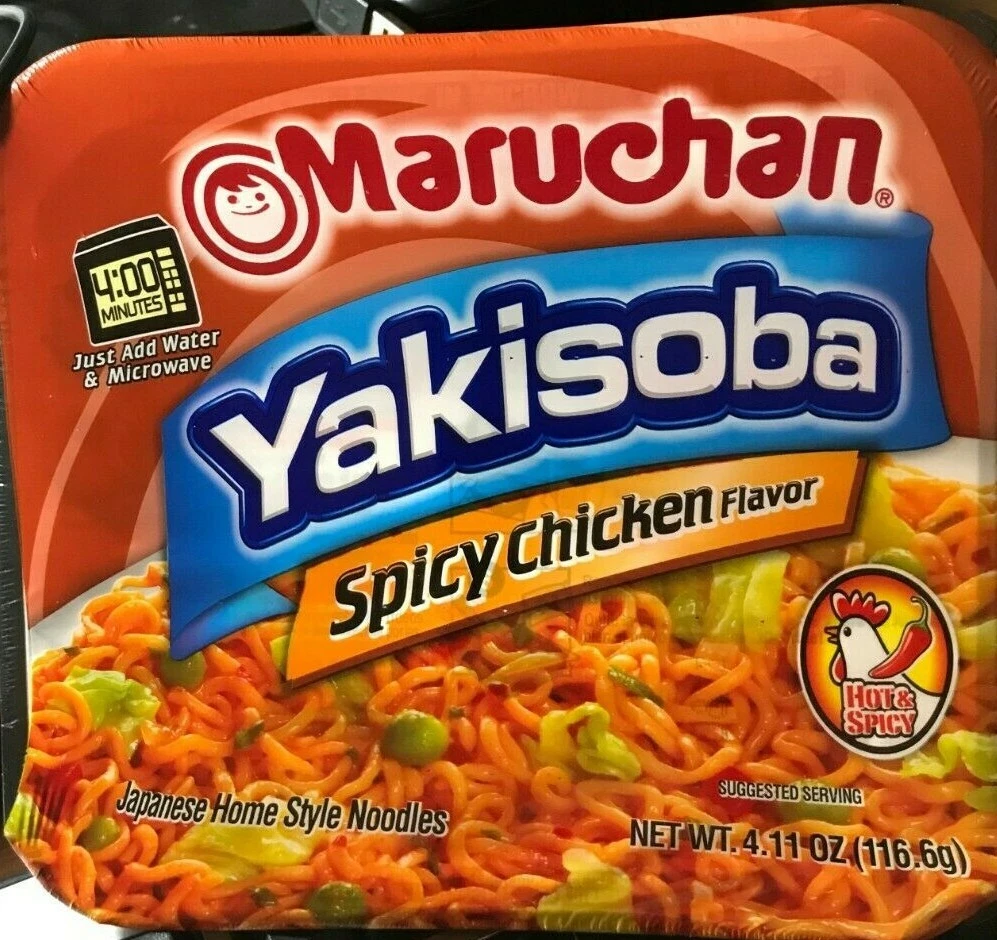 Maruchan Yakisoba Japanese Noodles Spicy Chicken Flavor 4 oz 3 Pcs