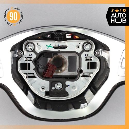 14-17 Mercedes W222 S550 S600 Steering Wheel Wood w/ Paddle Shifters Black OEM - Picture 8 of 24