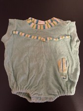 Pindyck Terry Cloth Bubble Romper Baby Teally Hot Air Balloon 6-18 Mo Vintage