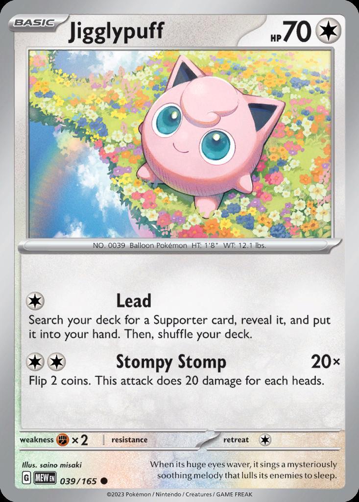 Pokemon Scarlet & Violet 151 Common Jigglypuff #39