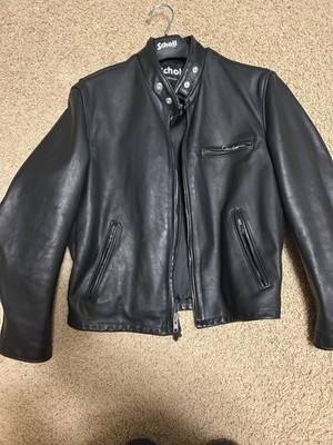 Schott Leather Motorcycle Jacket with zip in lining. Size 44 | eBay