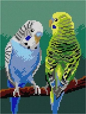 Needlepoint canvas for halfstitch without yarn  Budgerigar 3578F