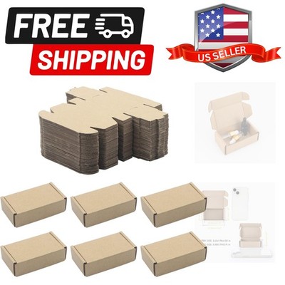 50 Pack Kraft Paper Boxes, Foldable Rectangular Paper Box Packing Box for shi...