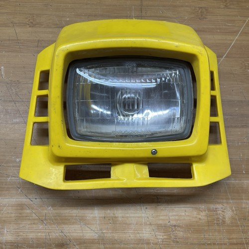 Yamaha OEM Used Tri-Moto 225 DX DR YTM225 Headlight Assembly Yellow Working