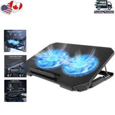 Dual Quiet Fans Laptop Cooling Pad with Non-Slip Design - Black Elegant Finish