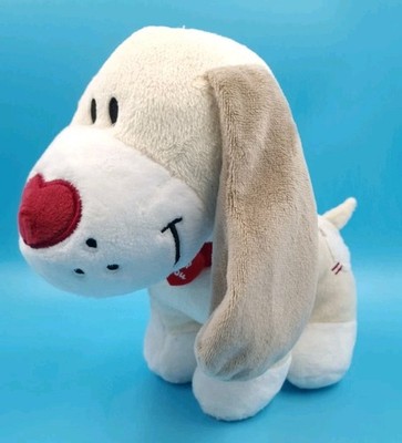Hund Beige mit Herznase + Halsband ''I Woof You'' Liebe Valentinstag Stofftier