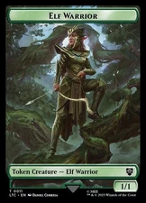 Elf Warrior - Treasure 0011-0012 Double Sided Token LOTR Commander MTG NM
