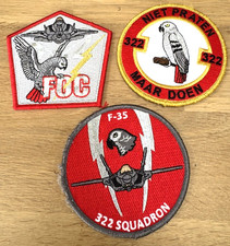 3 x 322 Squadron Netherlands Air Force Patches  - NEW