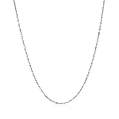 14 Karat Weißgold runde Weizenkette (1,00 mm)