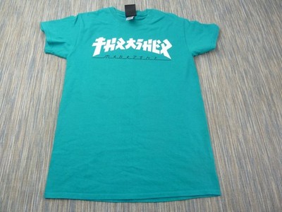 Thrasher Magazine T-Shirt Herren Small türkis japanisches Logo Skate Streetwear Baumwolle