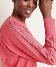 Anthropologie Sundry Boho Red Stitched Raglan Sweatshirt Size 1 (Small)