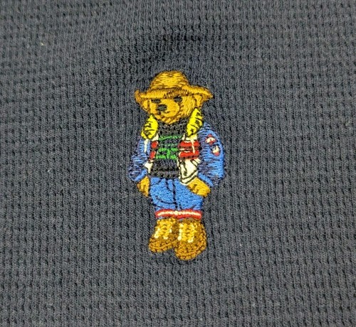 Polo Ralph Lauren Hemd Herren 2XL Blau Nachtwäsche Thermo Polo Bear Langarm - Bild 2 von 7