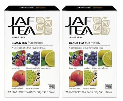Jaf Tea Fruit Melody | Teebeutel - 20 × 1,5 g Folienumschlag x 2er Pack