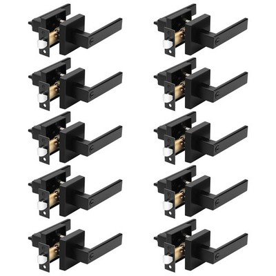 Probrico 10 Pack Privacy Door Handles, Heavy Duty Matte Black Lever Lockset