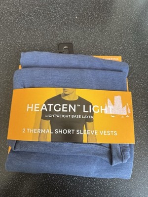 Herren 2er Pack Thermo T-Shirt Base Layer Weste Blau Gr. L Neu mit Etikett