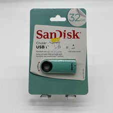SanDisk Cruzer Dial USB Flash Drive 32GB Teal Green Brand New