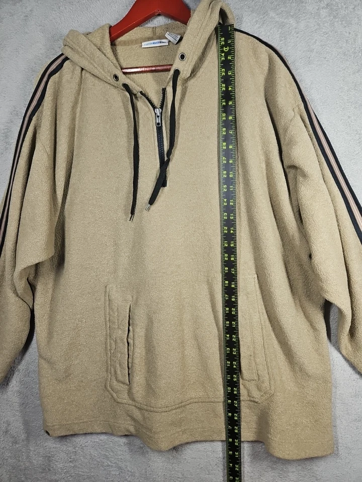 Sudadera con Capucha Canyon River Blues Hvywght 1/4 Cremallera Tostada con Rayas Negras Slvs LG Foto 4 de 4