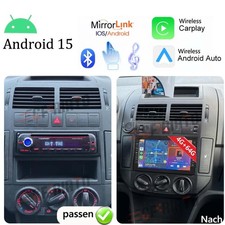 Für VW Polo 9N 9A 2000-2009 Autoradio Wireless Apple Carplay SWC WIFI GPS Navi