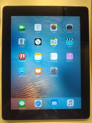 Apple iPad 2 64GB Cellular Unlocked iOS 9.3.5 A1396 Silber + Orig. Ladekabel