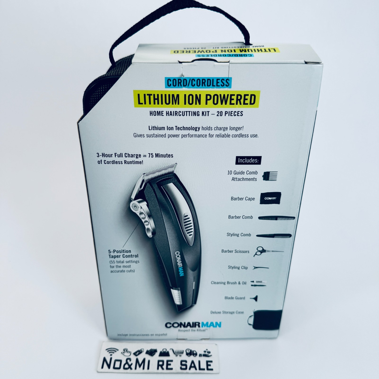 ConairMAN Hair Clippers for Men, 20-Piece Home Hair Cutting Kit with Lithium Ion