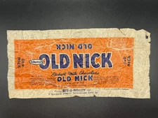 Vintage Old Nick Chocolate Candy Bar Wrapper (Scarce/Rare)