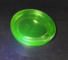 Vintage "ONE" Green Uranium Glass Furniture Coasters Anchor Hocking 2 3/8"
