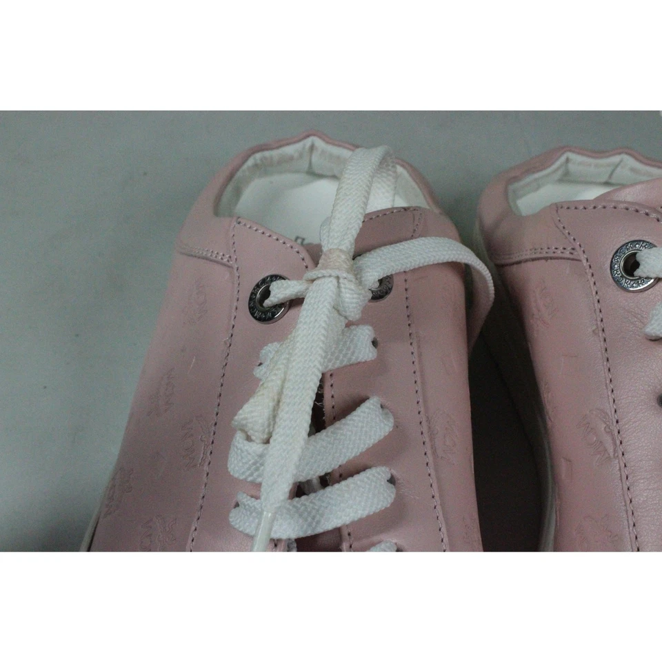 MCM Pastel Pink Leather Slip On Visteos Shoe Sneaker Size US 10 40 - Image 3 of 4