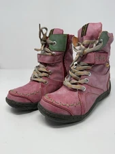 TMA EYES Red Single Strap Leather Lace Up Winter Ankle Boots US 8.5 Women NWOB