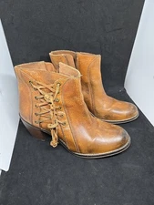 Diba True Jeez Brown Leather Ankle Boots Womens Size 9 Free Shipping