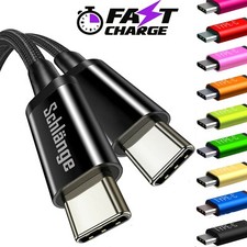 Nylon Braided USB C to USB C Type C Data cable FAST Charger Charging LOT